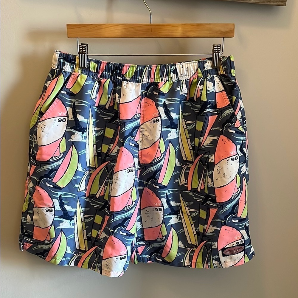 Vineyard Vines Men’s Swim Trunk Swim Suit Size Large Boating Sailing Pockets